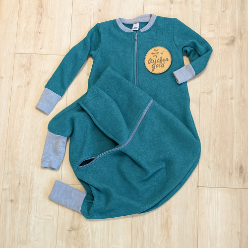 Woll-Schlafsack mit Füßen und Ärmeln aus Wollfleece